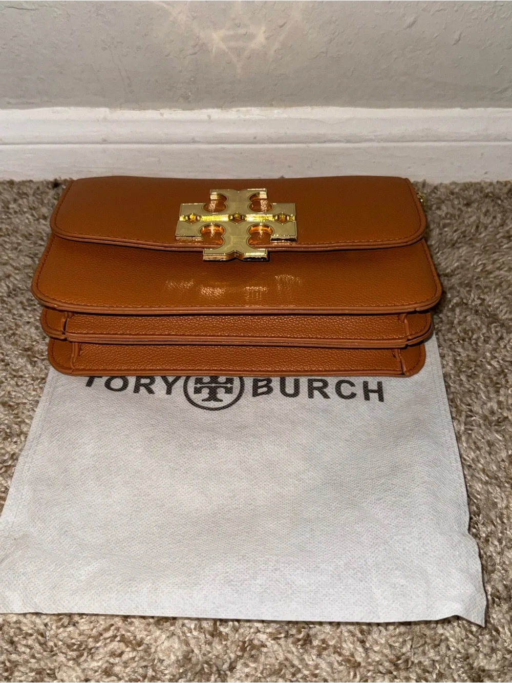 Tory Burch Kira Convertible Shoulder Bag in Cognac